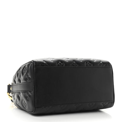 Louis Vuitton Lambskin Embossed Monogram Speedy 22 Bandouliere Black 4 of 9