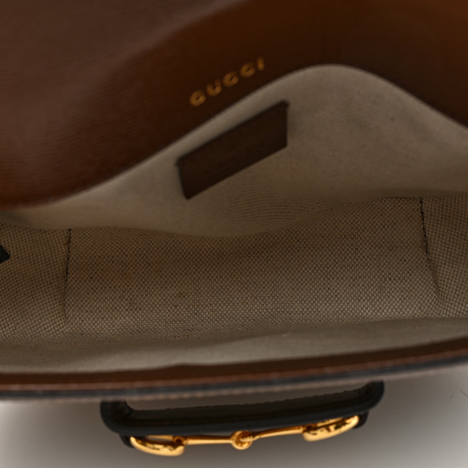 Gucci GG Supreme Monogram Web Mini Horsebit 1955 Shoulder Bag Beige Brown Sugar 5 of 11
