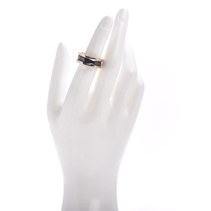 Bulgari 18K Rose Gold Black Ceramic B.Zero1 Two-Band Ring 54 6.75 2 of 5