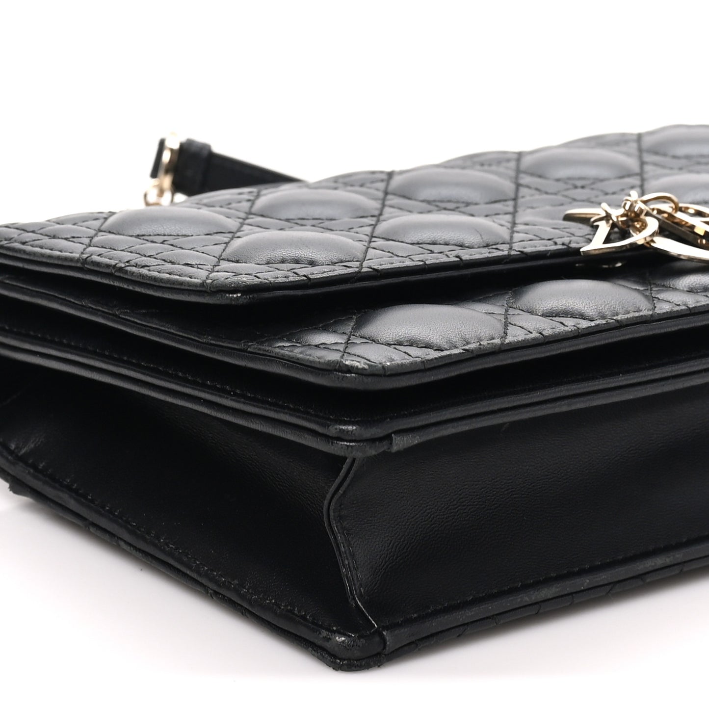 Lambskin Cannage Miss Dior Top Handle Bag Black