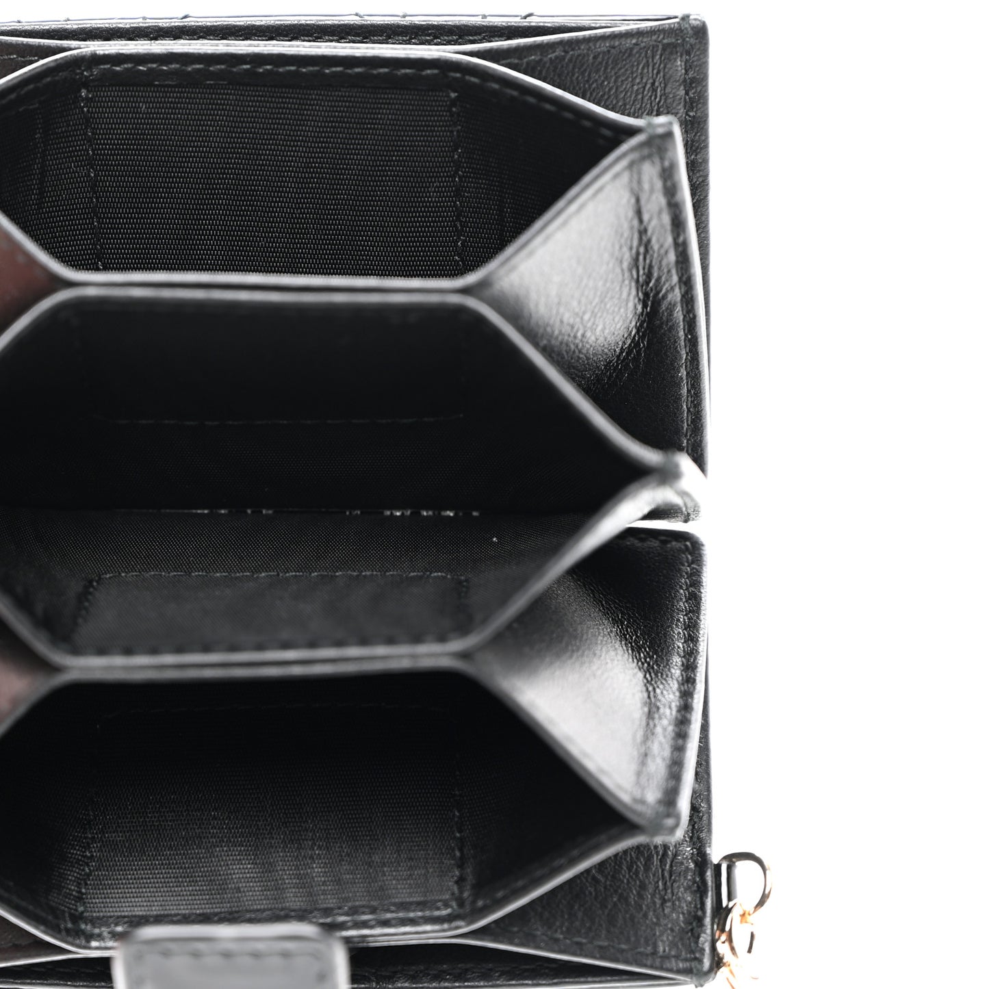 CHRISTIAN DIOR Patent Cannage Lady Dior 5-Gusset Card Holder Black