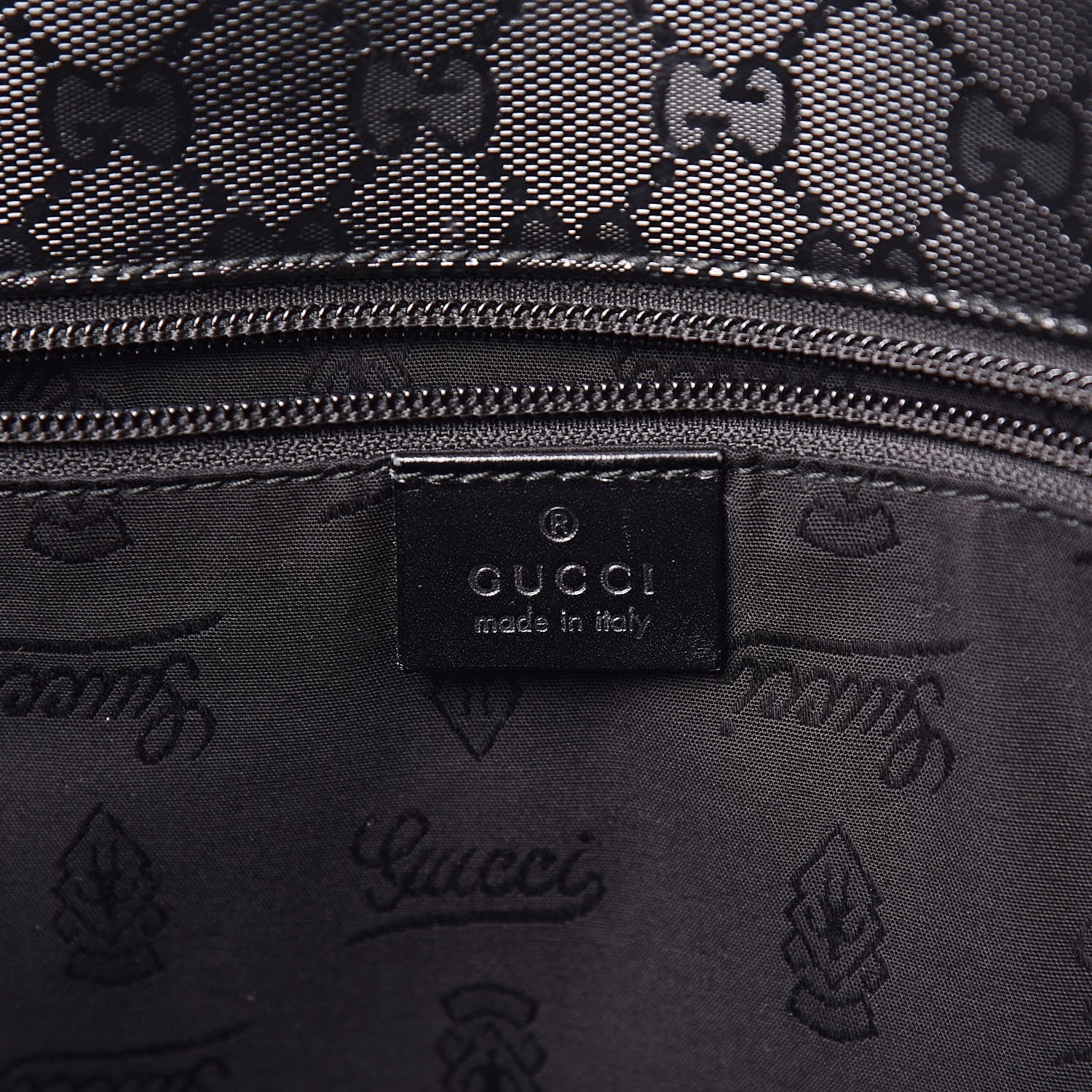 Gucci Imprime Monogram Large Double Buckle Flap Messenger Bag Black 6 of 9