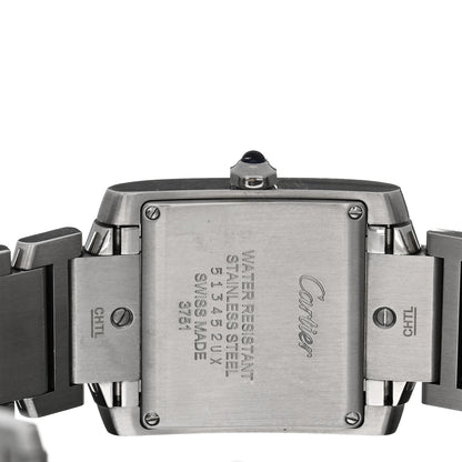 Cartier Stainless Steel Diamond 25mm Tank Francaise Quartz Watch 4 of 4