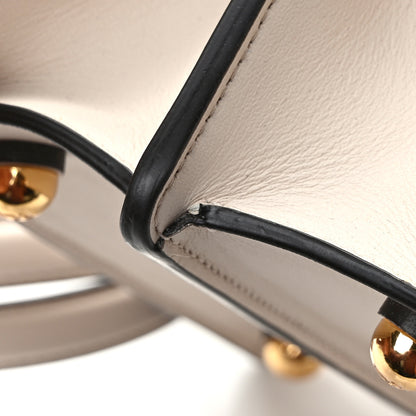 Fendi Vitello Seta Shiny Nappa Floral Embroidered Petite Peekaboo I SEE U Satchel Camelia White Ice 11 of 11