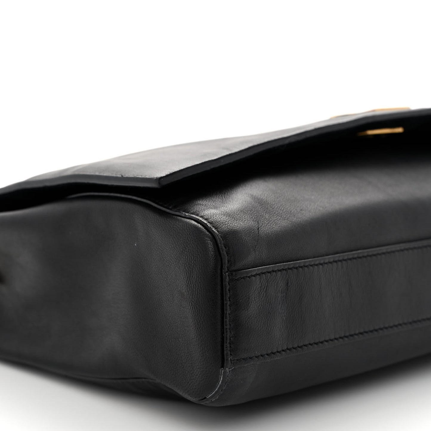 Smooth Calfskin Suede Medium Reversible Monogram Kate Satchel Black