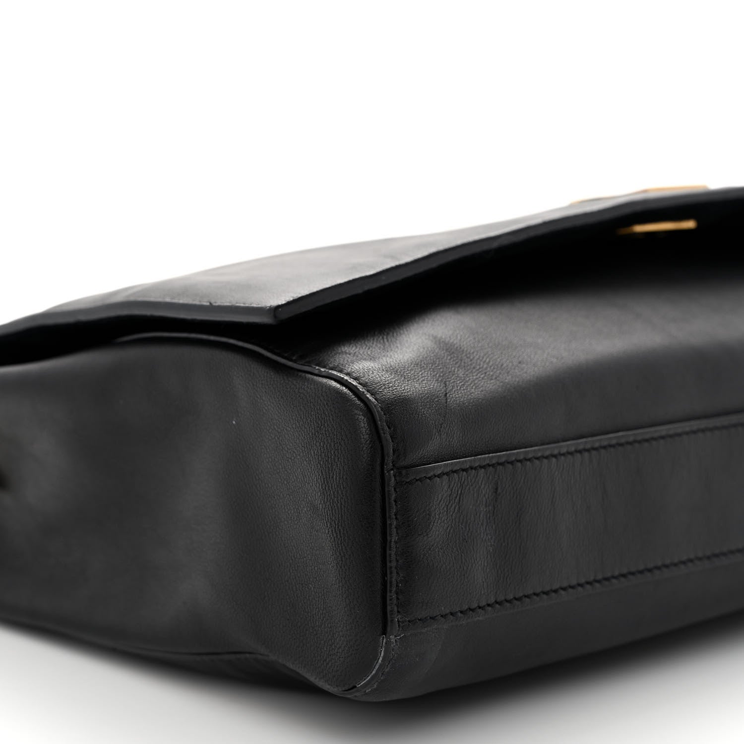 Saint Laurent Smooth Calfskin Suede Medium Reversible Monogram Kate Satchel Black 8 of 11