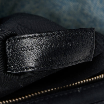 Saint Laurent Denim Quilted Medium Loulou Puffer Monogram Chain Satchel Blue Cinnamon 7 of 10