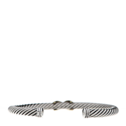 David Yurman Sterling Silver 14K Yellow Gold 5mm X Station Cable Bracelet 2 of 4