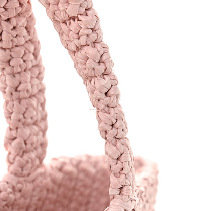 Prada Yarn Raffia Effect Crochet Small Logo Tote Alabastro 11 of 11