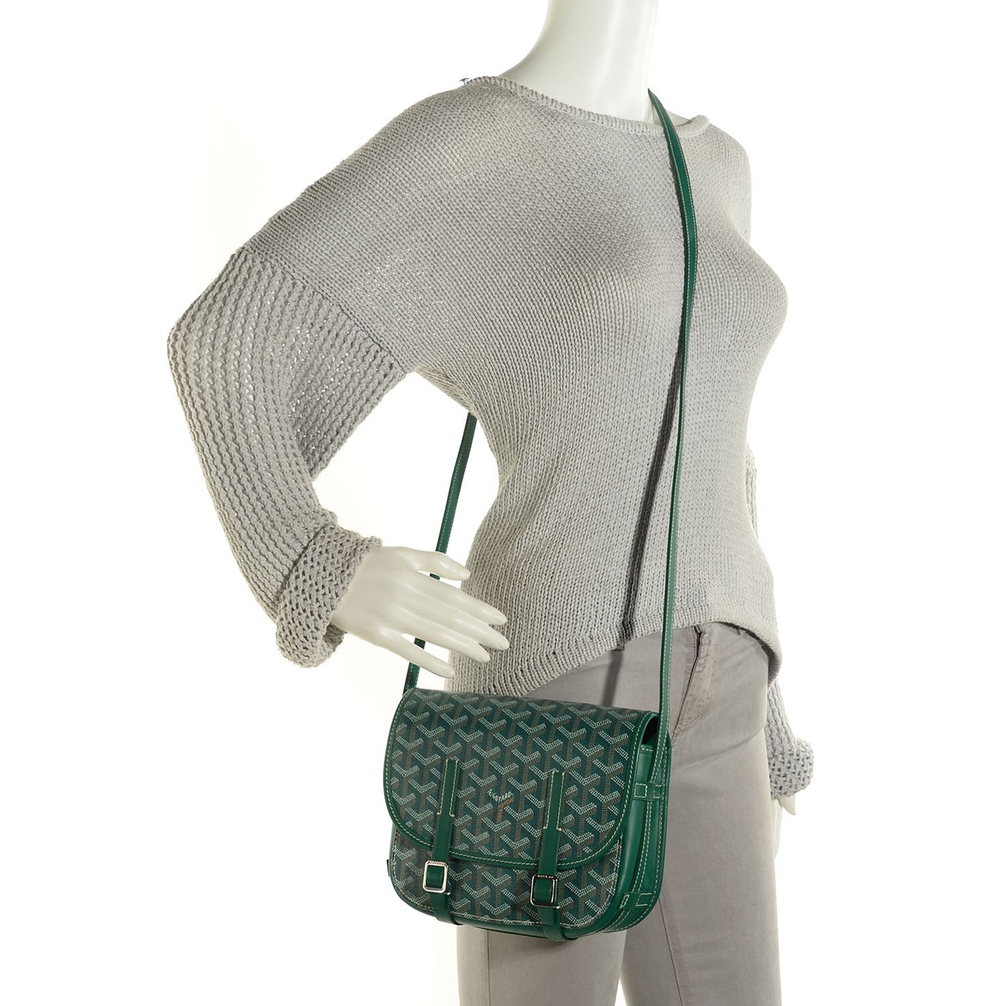 Goyardine Belvedere PM Messenger Bag Green