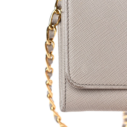 Prada Saffiano Metal Oro Chain Wallet Argilla 10 of 13