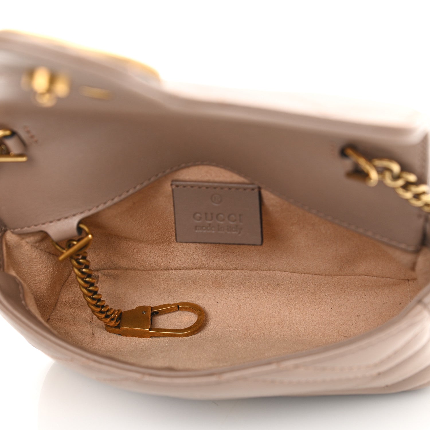 Gucci Calfskin Matelasse Super Mini GG Marmont Shoulder Bag Porcelain Rose 5 of 11