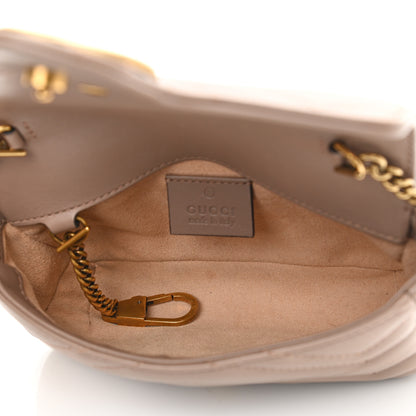 Gucci Calfskin Matelasse Super Mini GG Marmont Shoulder Bag Porcelain Rose 5 of 11