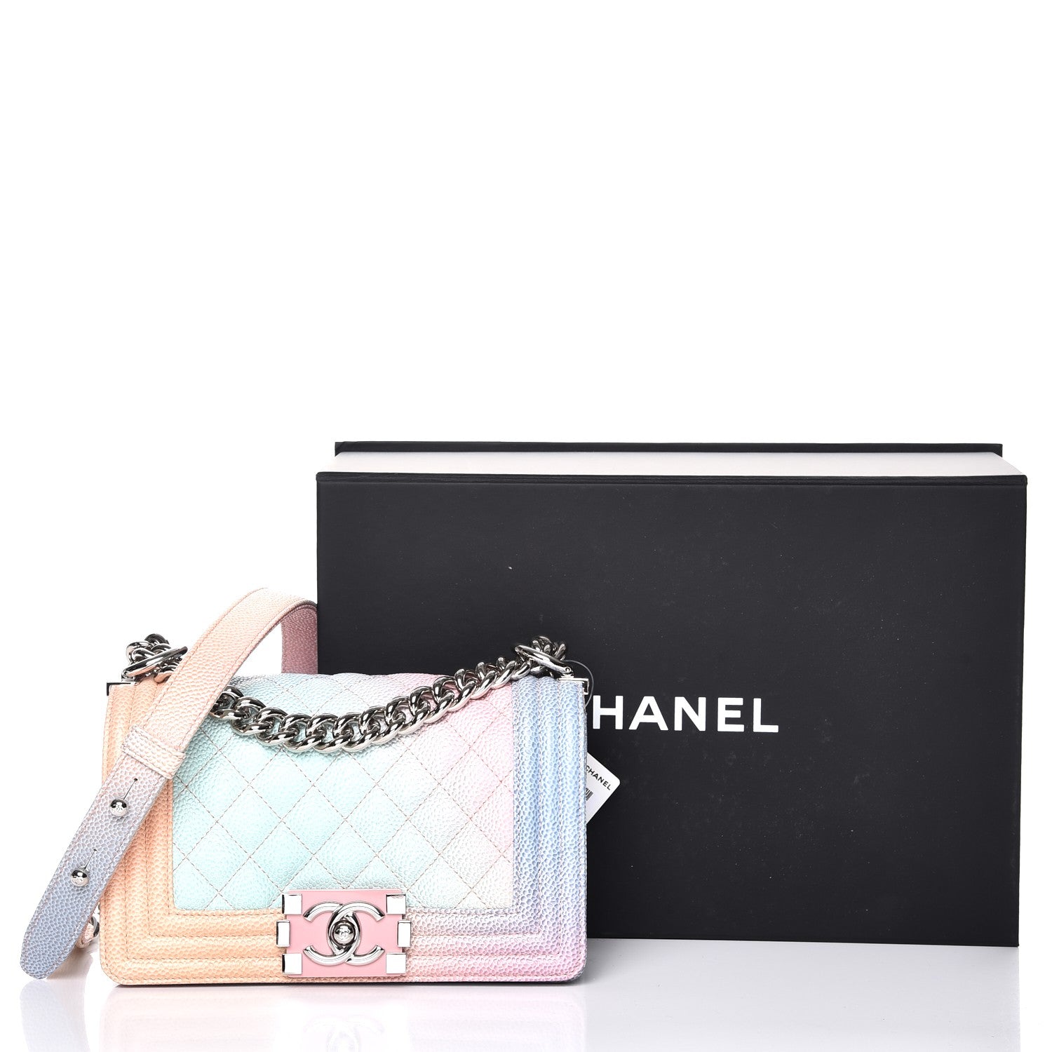 Chanel Caviar Quilted Small Rainbow Boy Flap Multicolor 8 of 8
