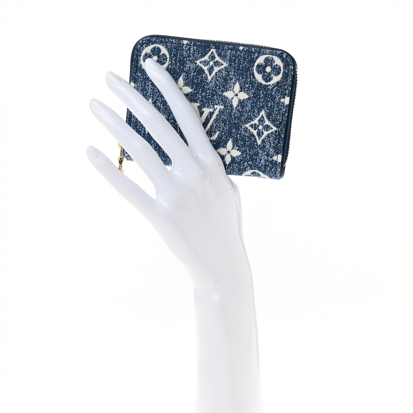 Denim Monogram Jacquard Zippy Coin Purse Bleu