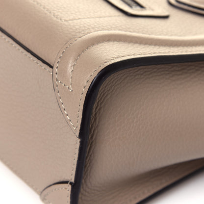 Celine Drummed Calfskin Nano Luggage Dune 8 of 11