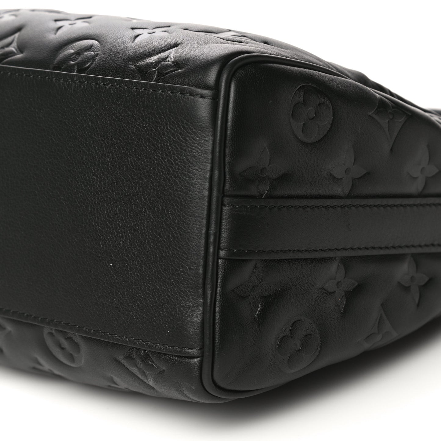 Lambskin Embossed Monogram Speedy 22 Bandouliere Black