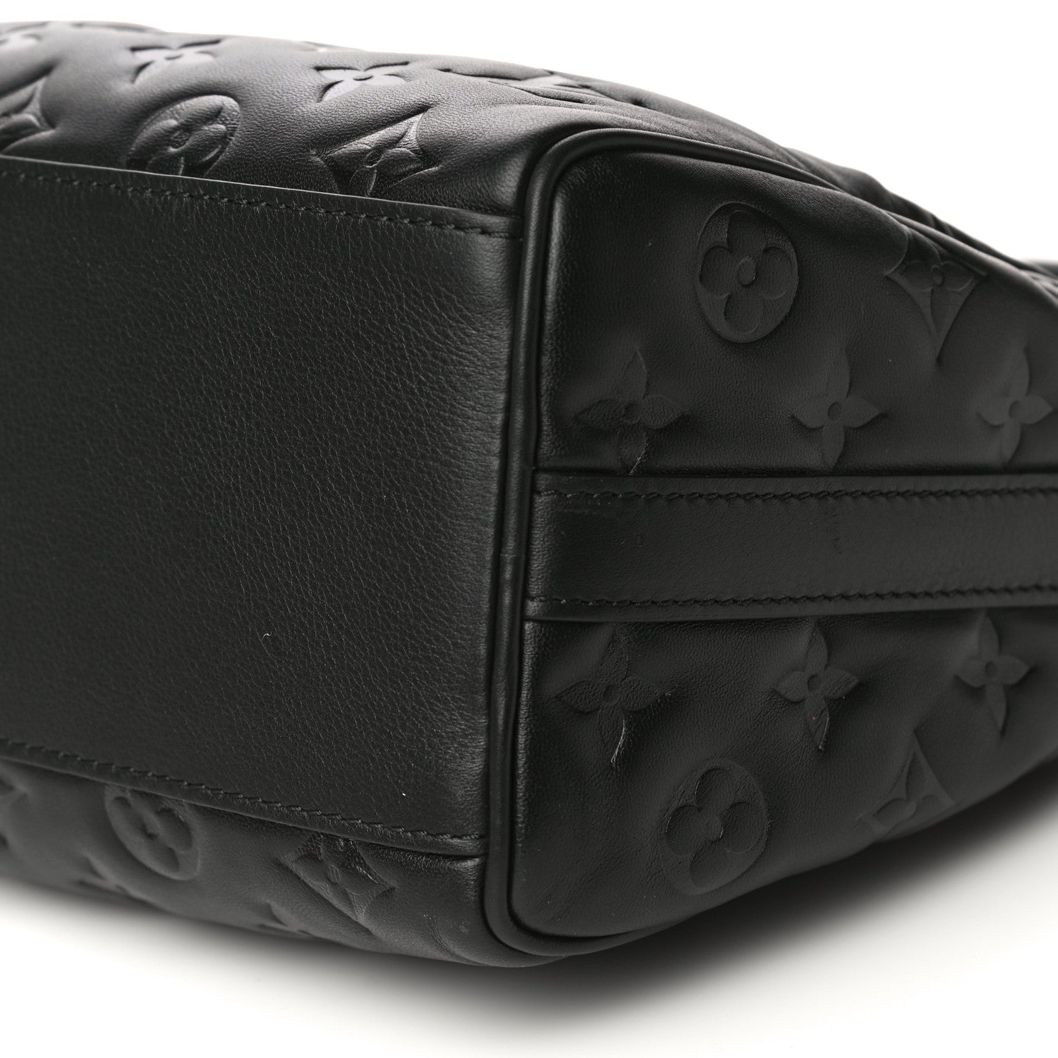Louis Vuitton Lambskin Embossed Monogram Speedy 22 Bandouliere Black 9 of 17