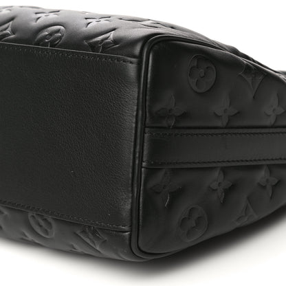 Louis Vuitton Lambskin Embossed Monogram Speedy 22 Bandouliere Black 9 of 17