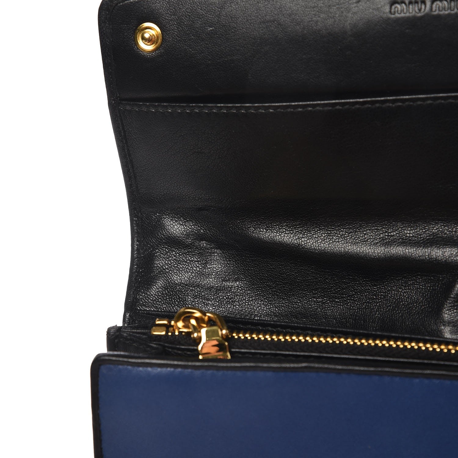Miu Miu Nappa Quilted Flap Wallet Inchiostro 9 of 11