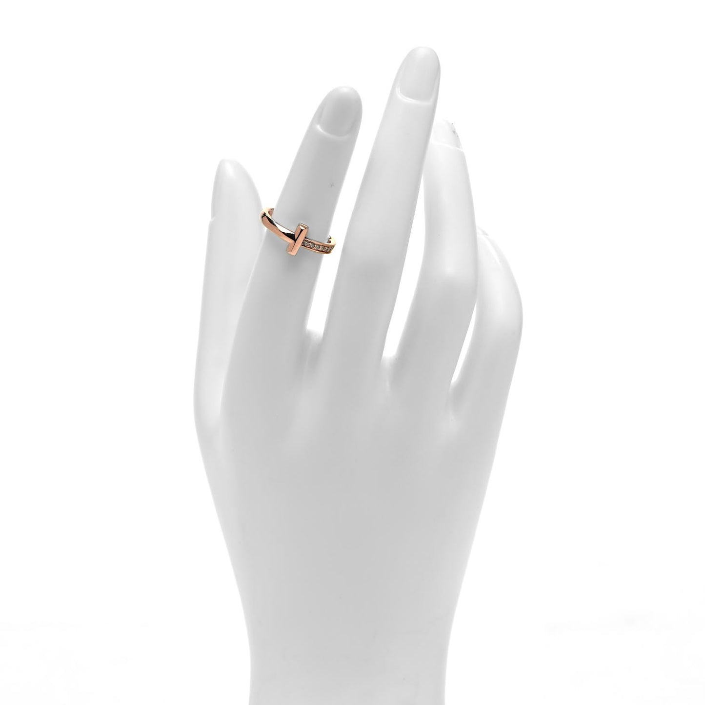 18K Rose Gold Diamond 2.5mm T T1 Ring 49 5