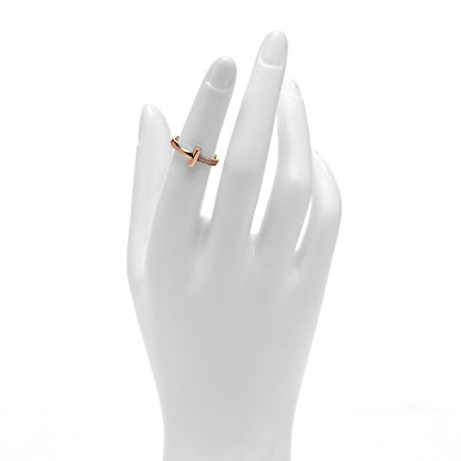 Tiffany 18K Rose Gold Diamond 2.5mm T T1 Ring 49 5 2 of 5