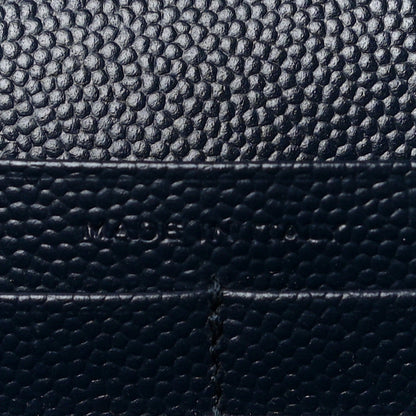 Saint Laurent Grain De Poudre Matelasse Chevron Monogram Chain Wallet Deep Marine 5 of 9