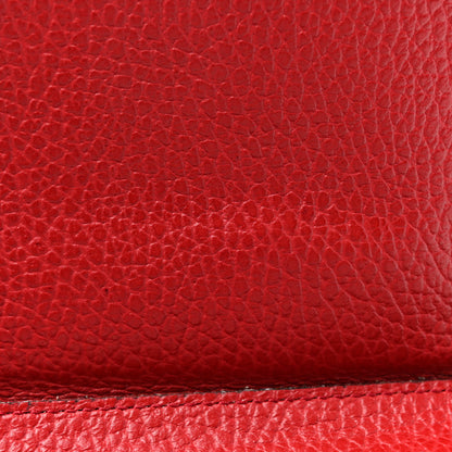 Gucci Monogram Dollar Calfskin Zip Around Compact Wallet Beige Ebony Rosso 9 of 14