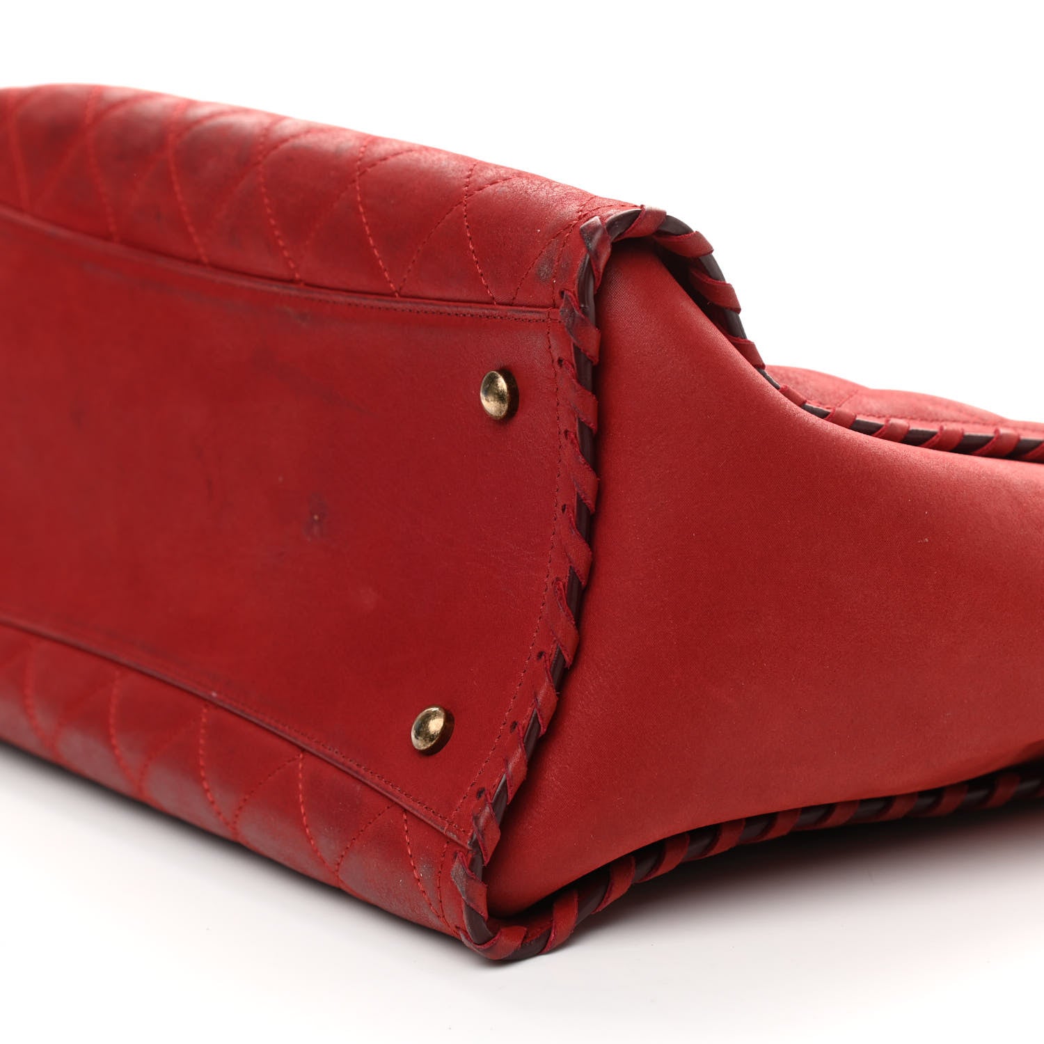 Chanel Iridescent Calfskin Quilted Happy Stitch Shopping Tote Red 9 of 9