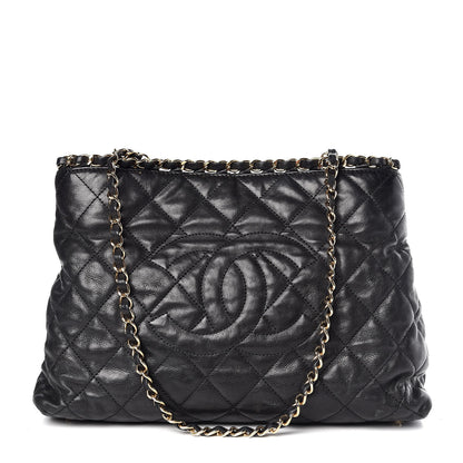 Chanel Calfskin Quilted Small Chain Me Tote Black 1 of 12