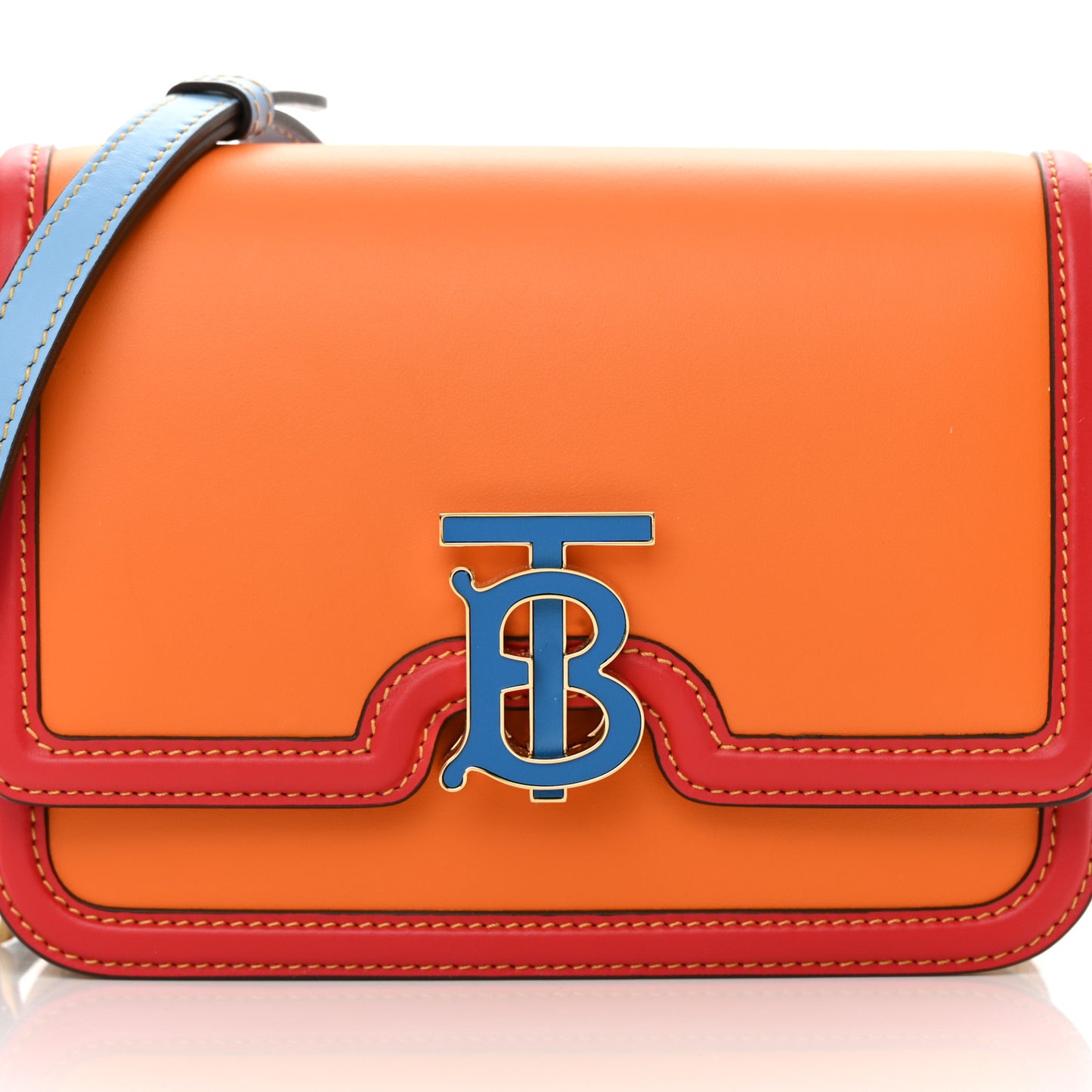 Calfskin Small TB Bag Orange Multicolor