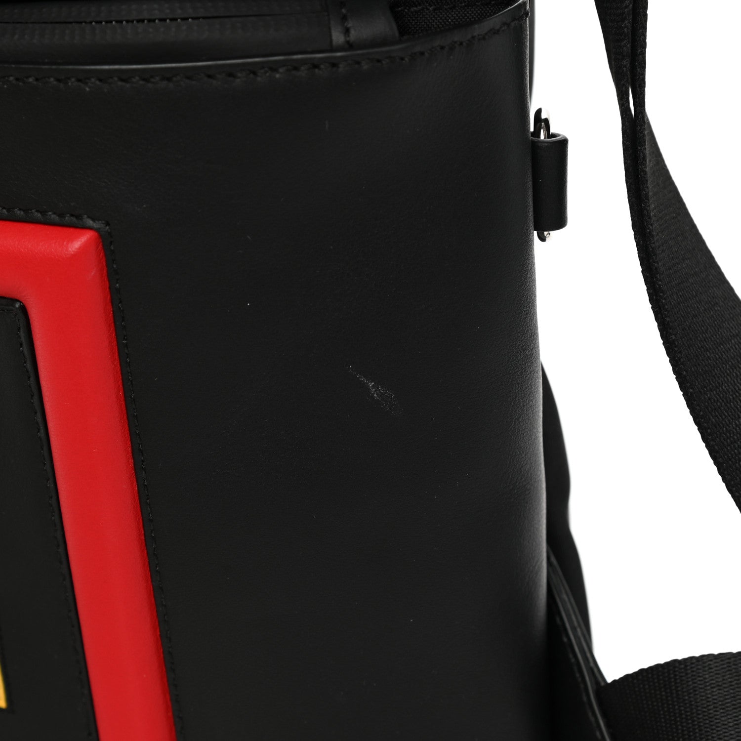 Fendi Nylon Vitello Faces Vocabulary Drawstring Backpack Black 11 of 11