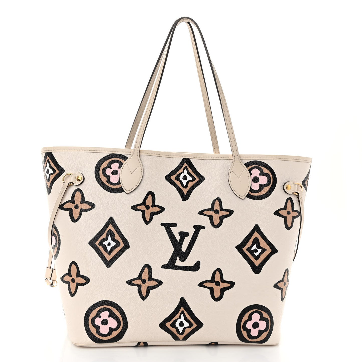 Monogram Giant Wild at Heart Neverfull MM Creme