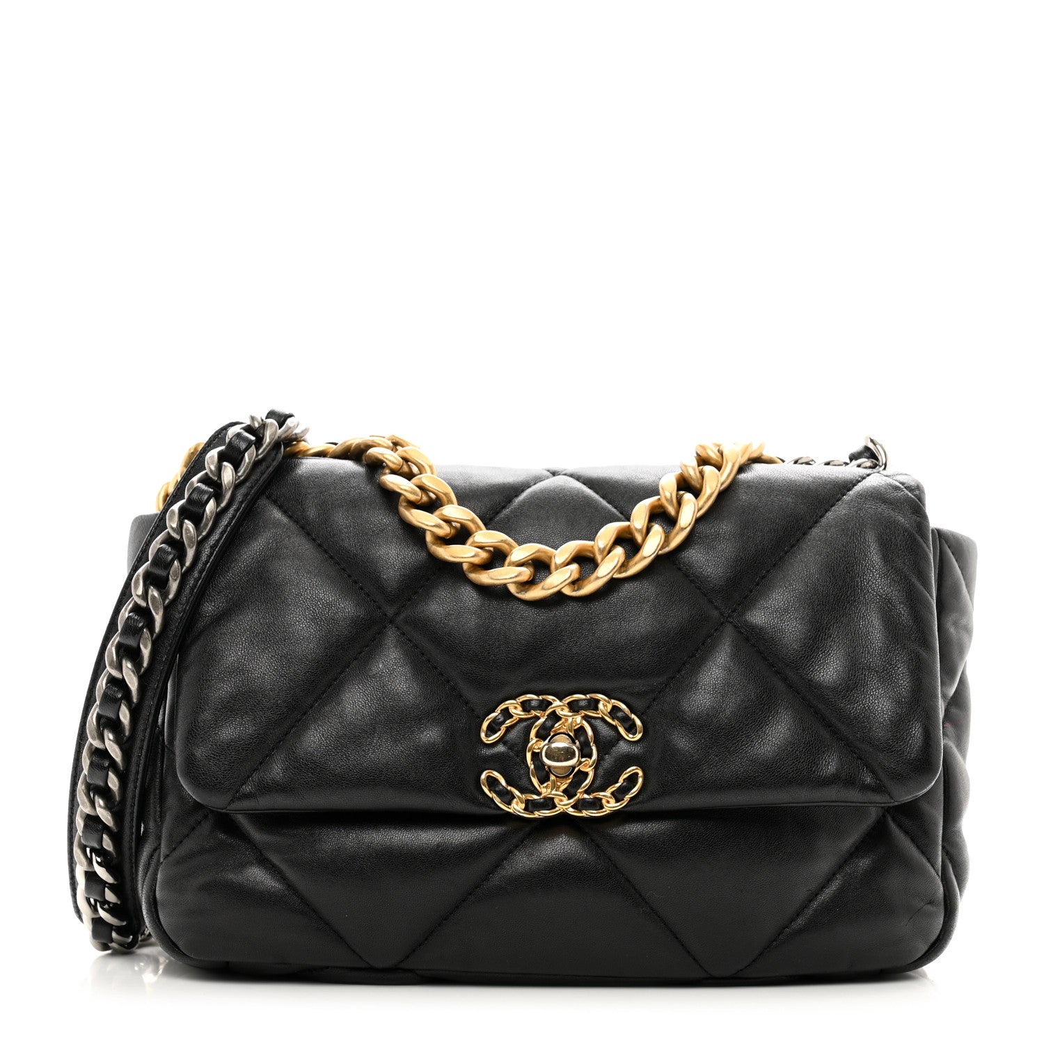 Chanel Lambskin Quilted Medium Chanel 19 Flap Black 1 of 10