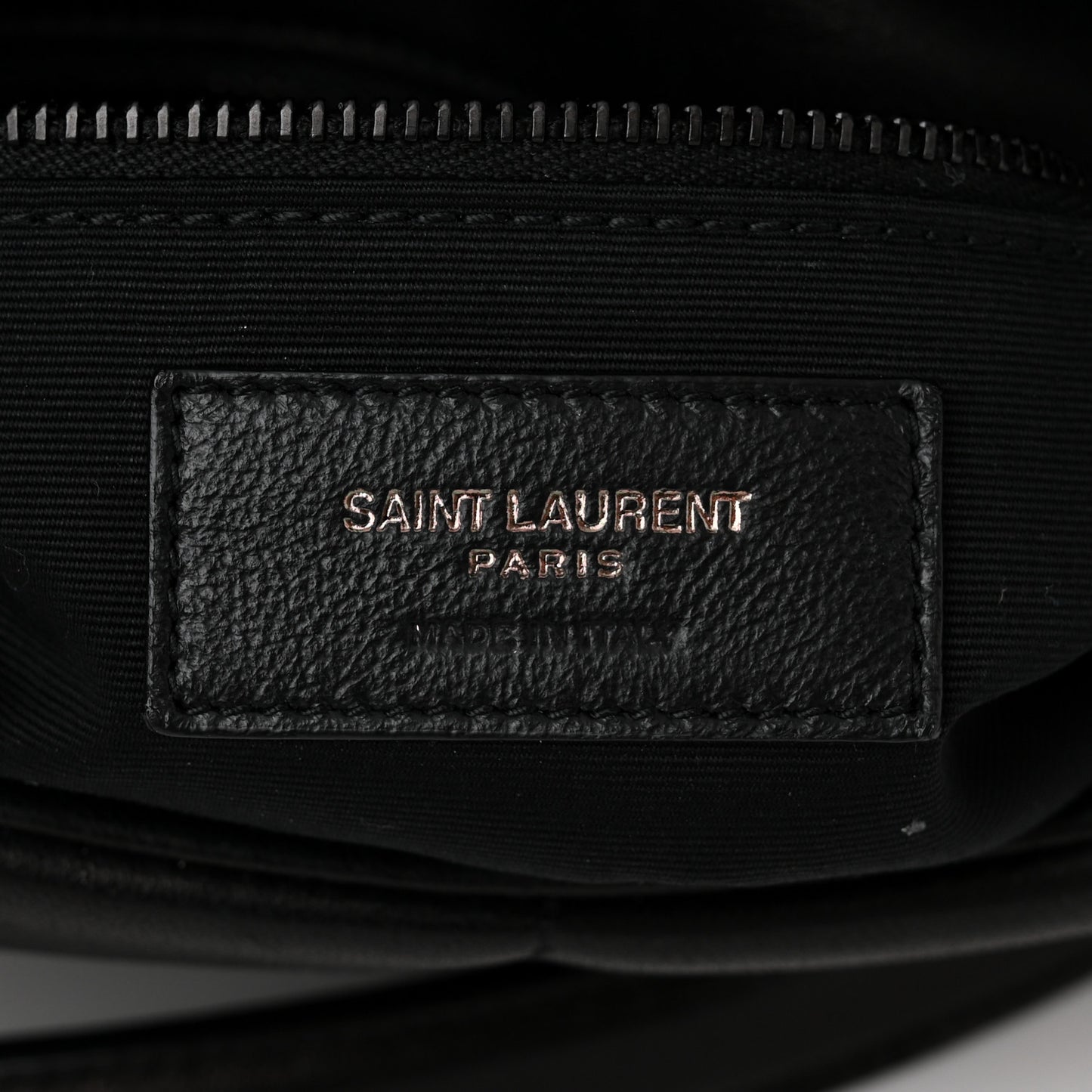 Lambskin Quilted Monogram Monochrome Small Loulou Puffer Chain Satchel Black