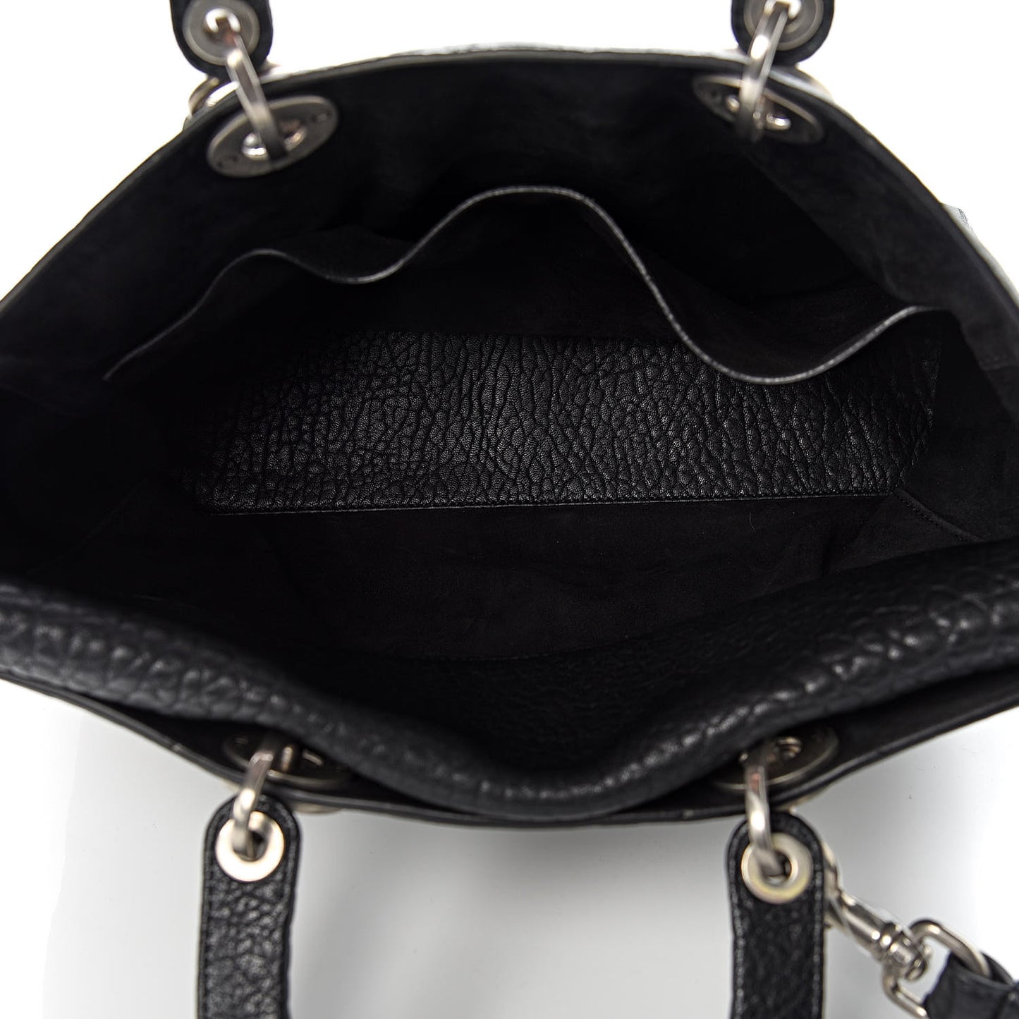 Canyon Grained Lambskin Large Lady Dior Black