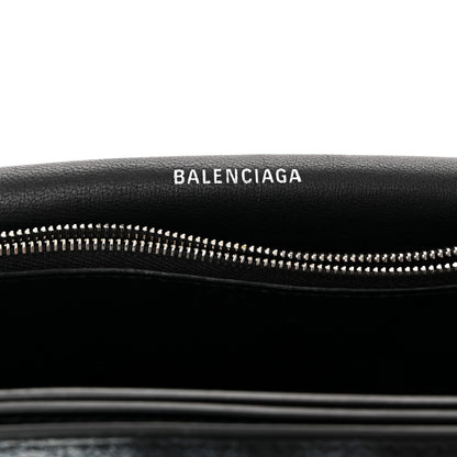Balenciaga Agneau Arena Graffiti Medium Crush Chain Bag Black White 6 of 11