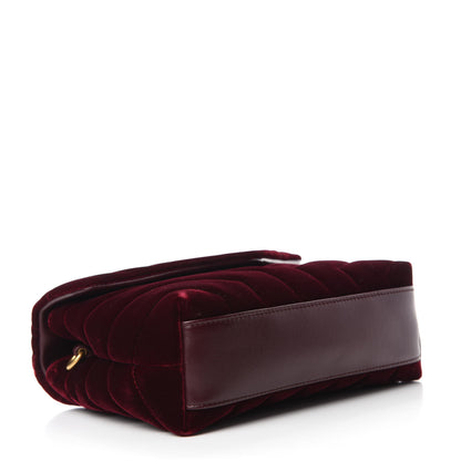 Saint Laurent Velvet Y Quilted Monogram Toy Loulou Crossbody Bag French Burgundy 4 of 12