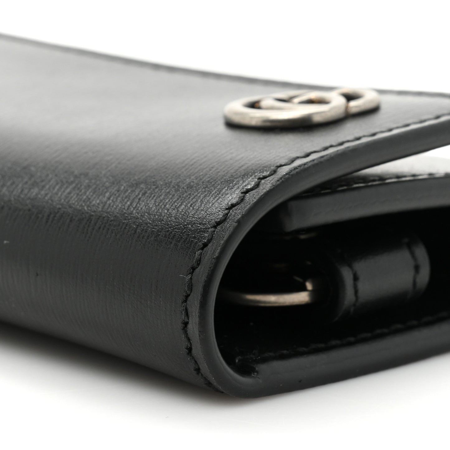 Calfskin GG Marmont 6 Key Holder Black