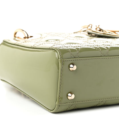 Christian Dior Patent Cannage Mini Lady Dior Dusty Green 9 of 10