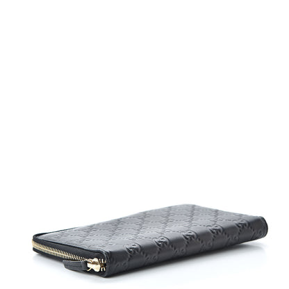 Gucci Guccissima Zip Around Travel Wallet Black 4 of 11