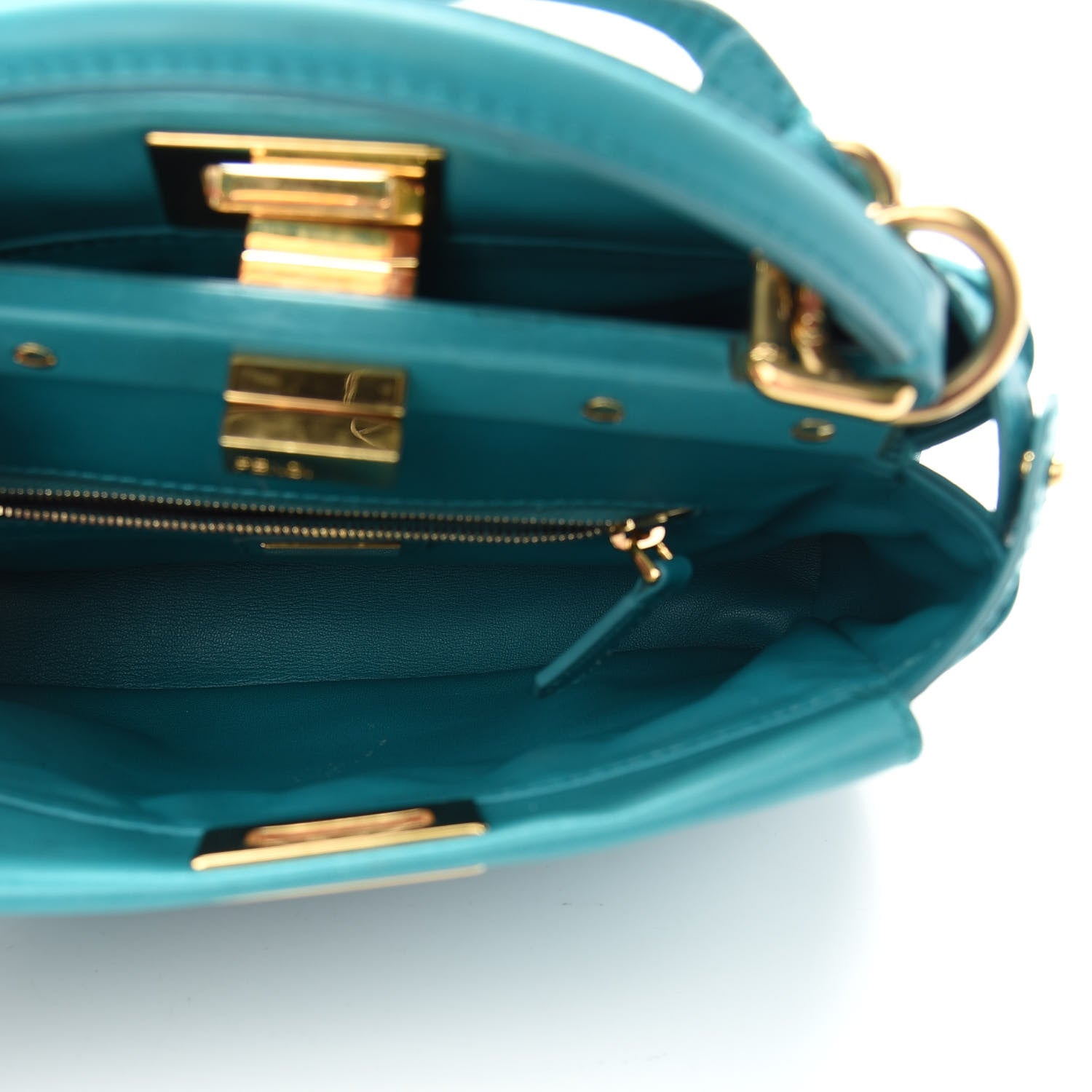 Fendi Nappa Mini Peekaboo Iconic Satchel Lago 5 of 9