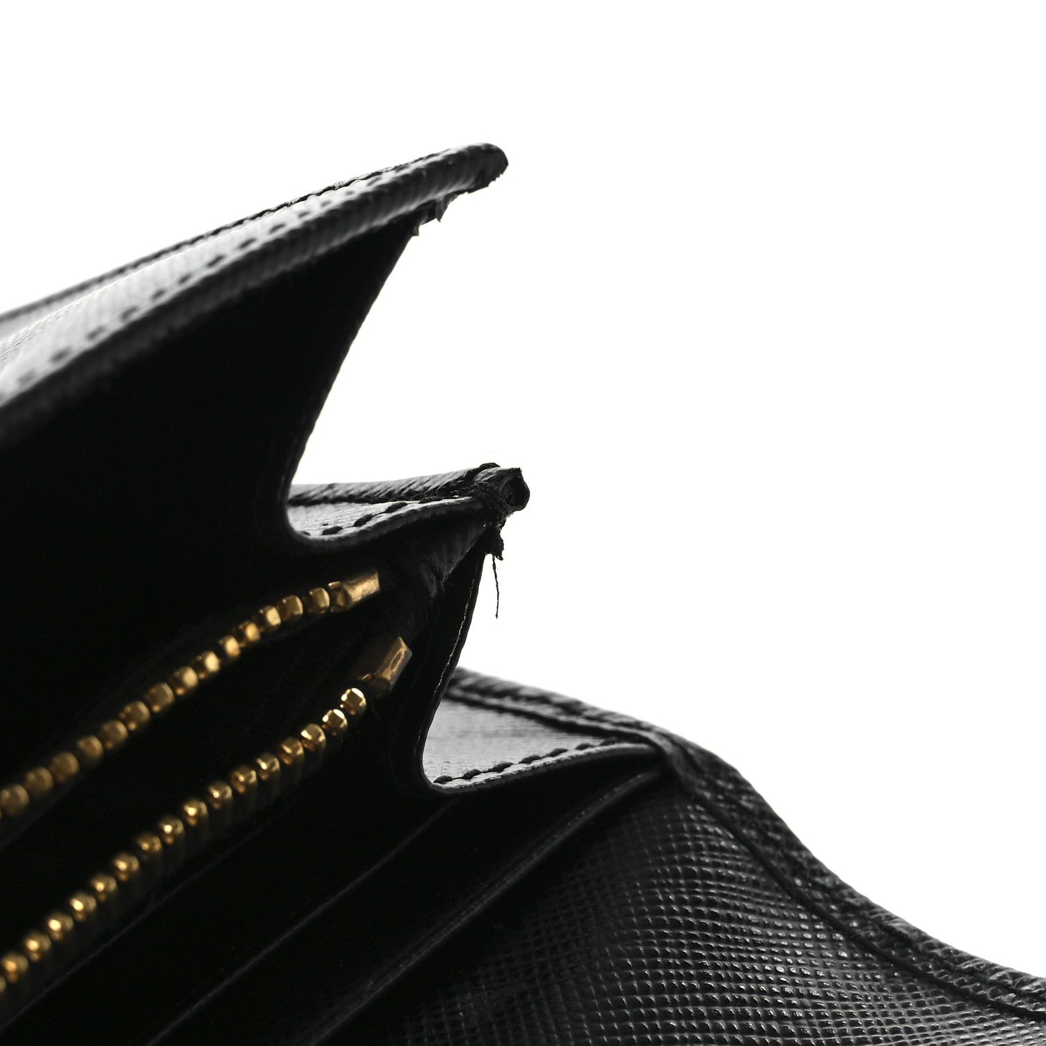 Prada Saffiano Metal Bar Flap Wallet Black 9 of 9