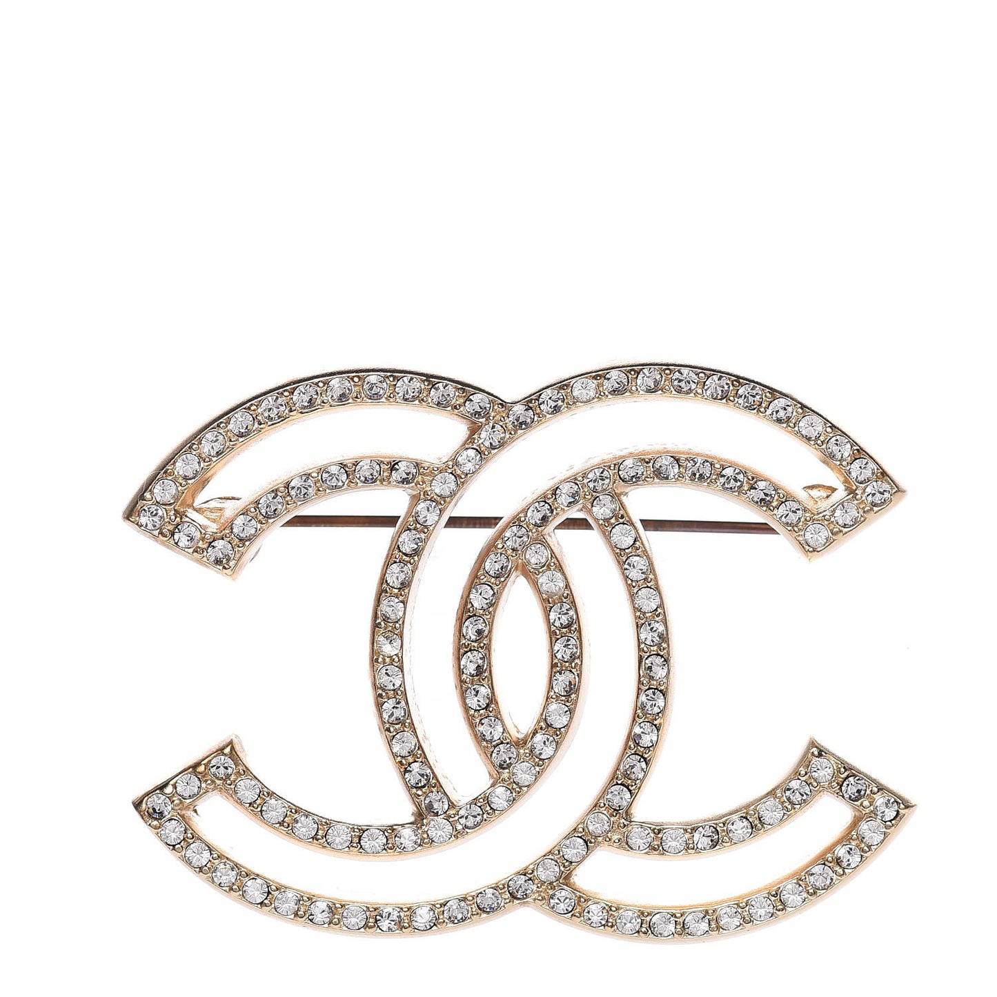 Crystal CC Brooch Gold