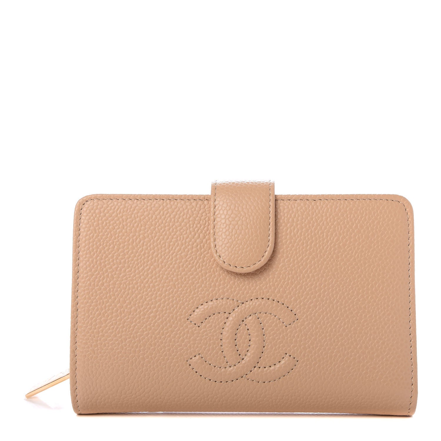 Chanel Caviar Timeless CC French Wallet Beige 1 of 7