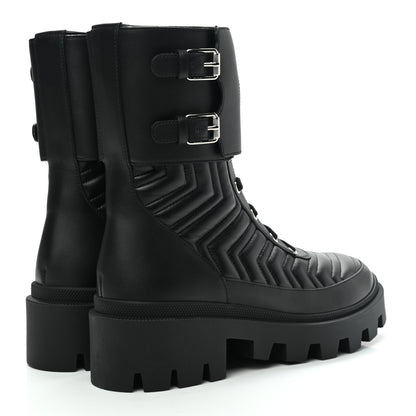 Gucci Nappa Frances GG Matelasse Platform Combat Boots 39 Black 4 of 9