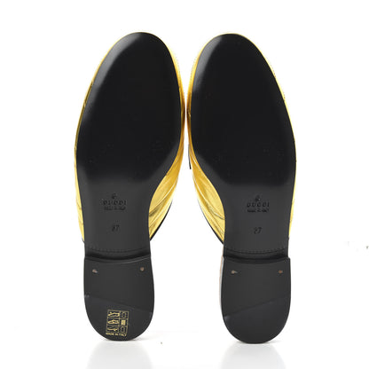 Gucci Metallic Nappa Quilted Womens Princetown Slippers 37 Gold 5 of 9