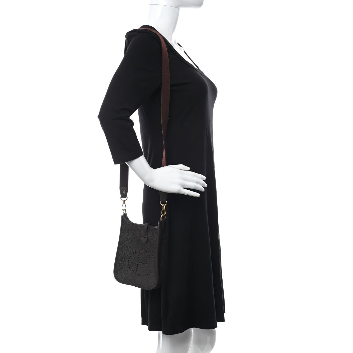 Hermes Taurillon Clemence Evelyne TPM Chocolate 3 of 21