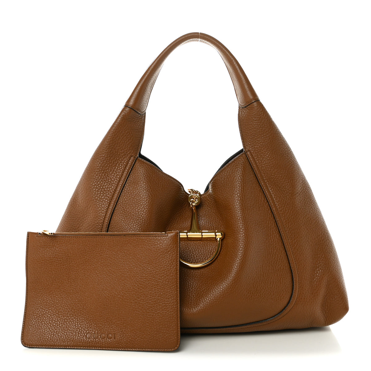 Gucci Grained Calfskin Softbit Maxi Shoulder Bag Brown 3 of 11