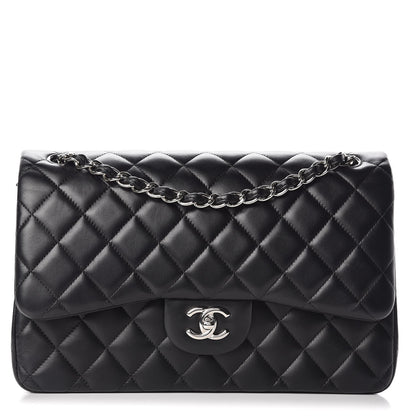 Chanel Lambskin Quilted Jumbo Double Flap Black 1 of 13